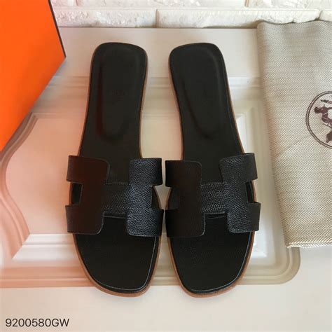 hermes black sandals|hermes slippers women black.